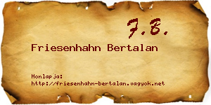 Friesenhahn Bertalan névjegykártya
